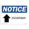 Signmission OSHA Notice, 5" Height, Escapeway Up Arrow Sign With Symbol, 7" X 5", Landscape OS-NS-D-57-L-12156 - alternate 1